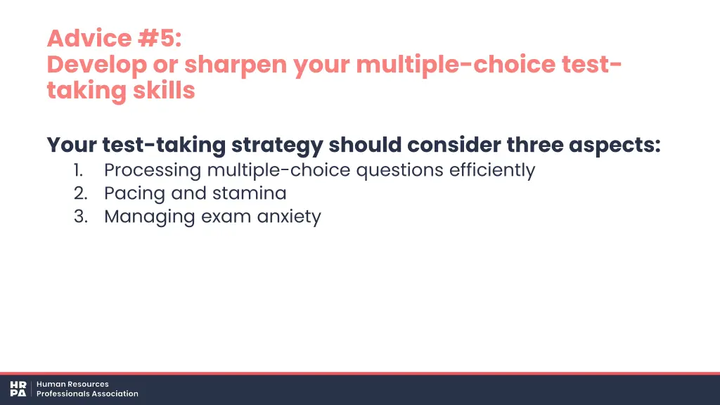 advice 5 develop or sharpen your multiple choice