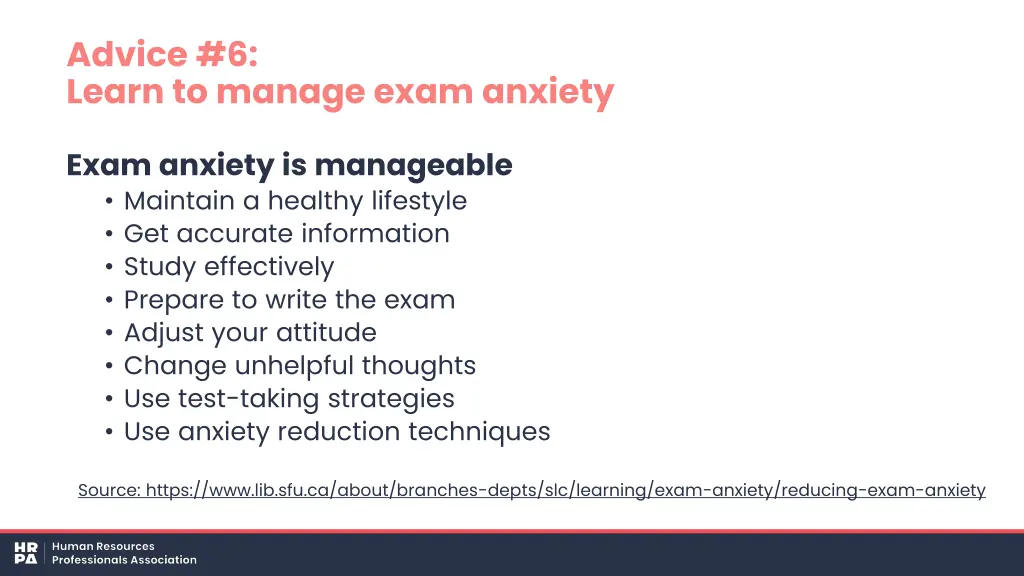 advice 6 learn to manage exam anxiety