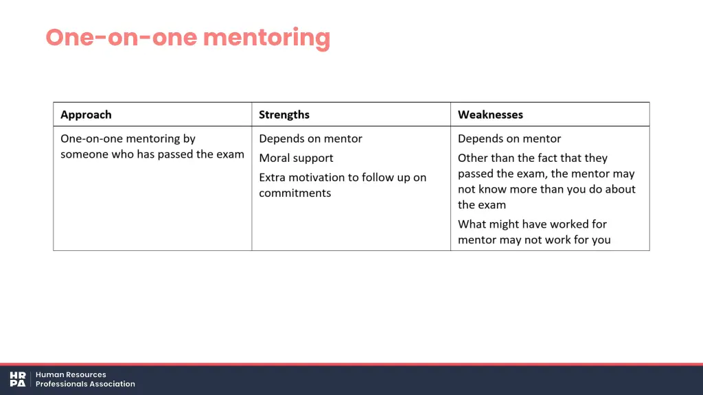 one on one mentoring