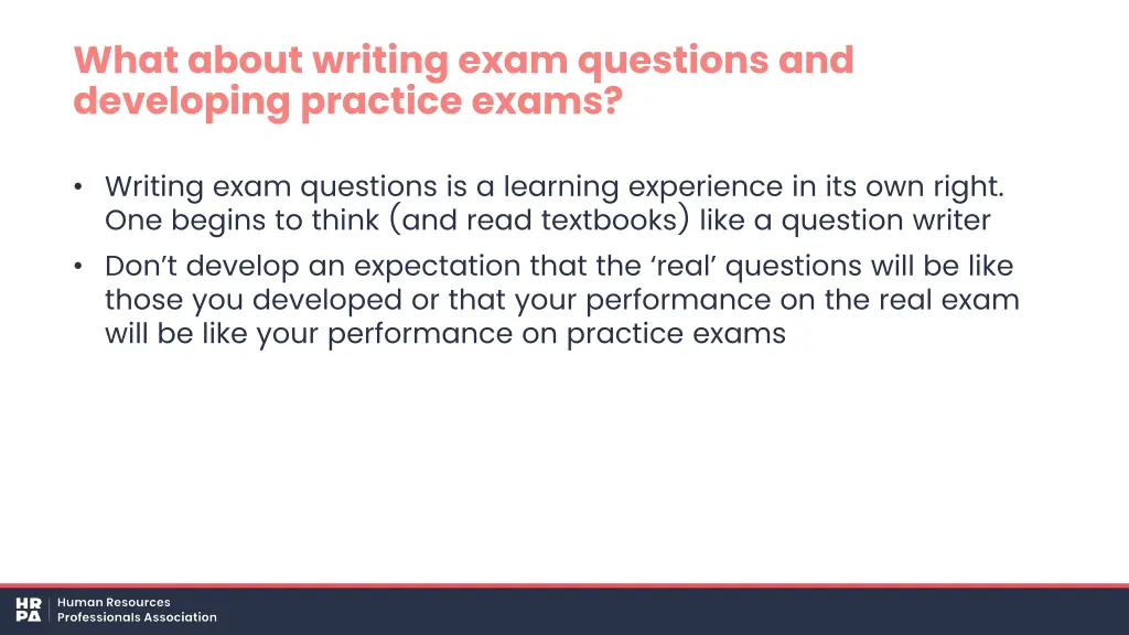 what about writing exam questions and developing