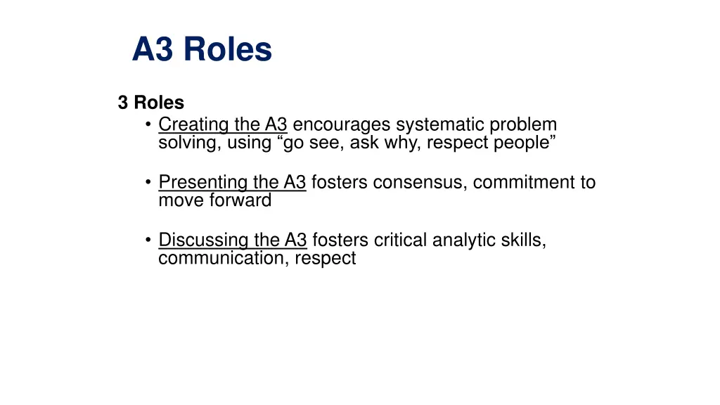 a3 roles