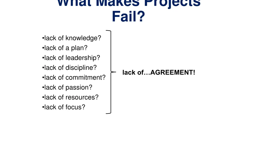 what makes projects fail