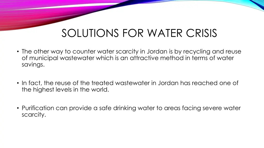 solutions for water crisis