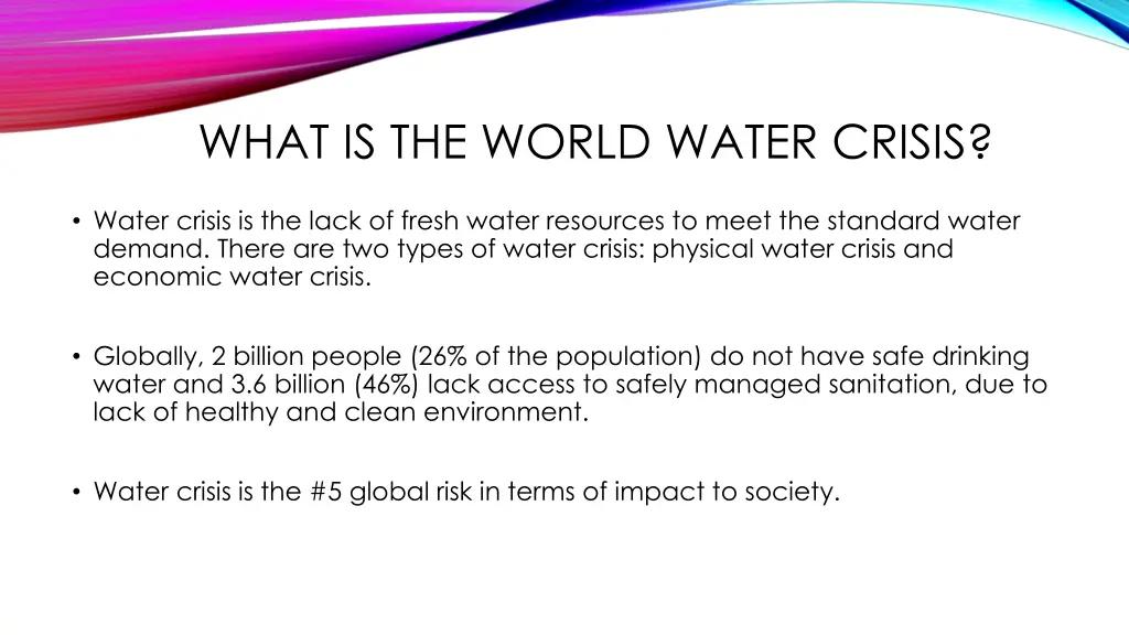 what is the world water crisis