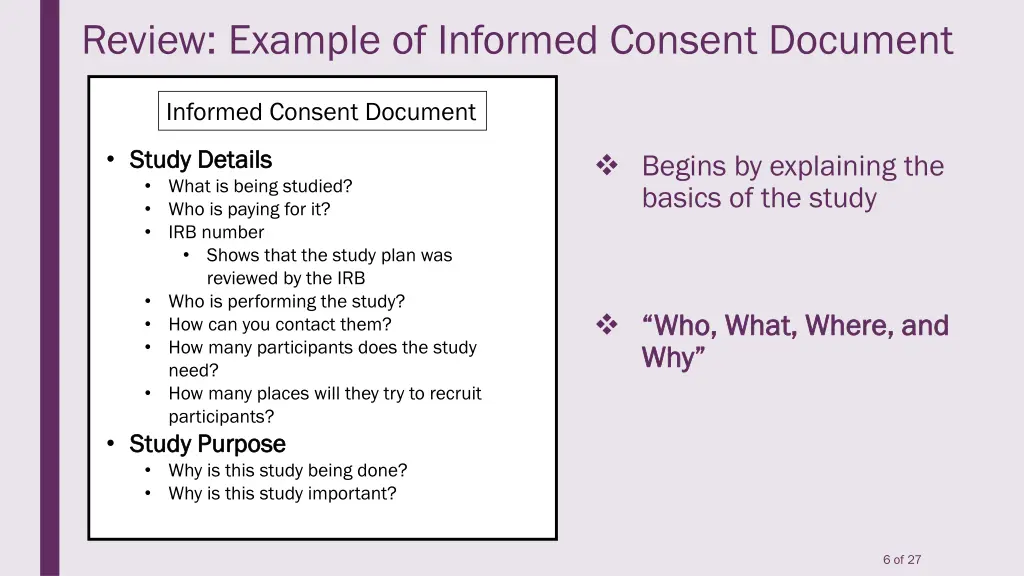 review example of informed consent document