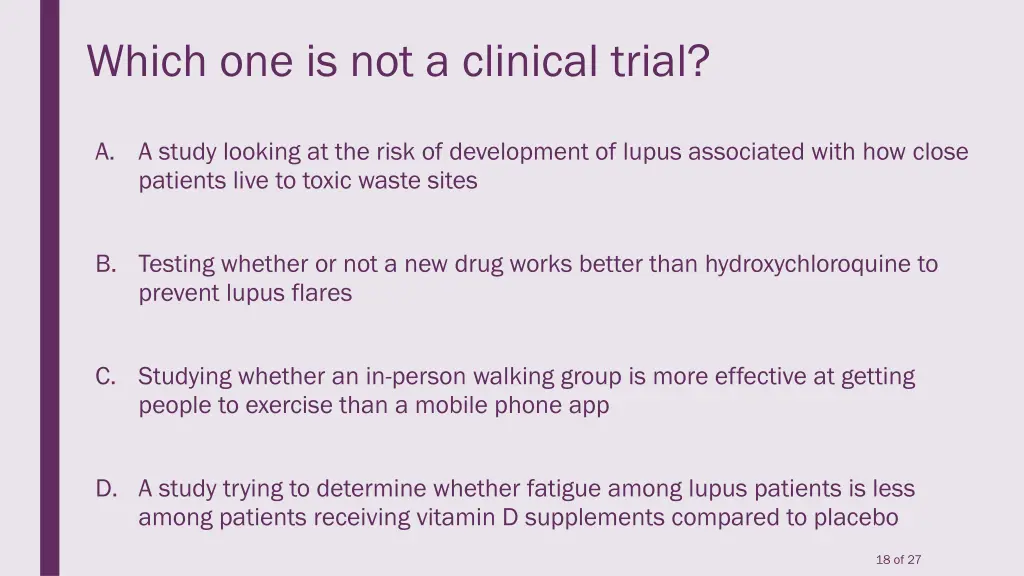 which one is not a clinical trial