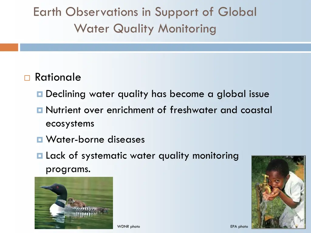 earth observations in support of global water 1