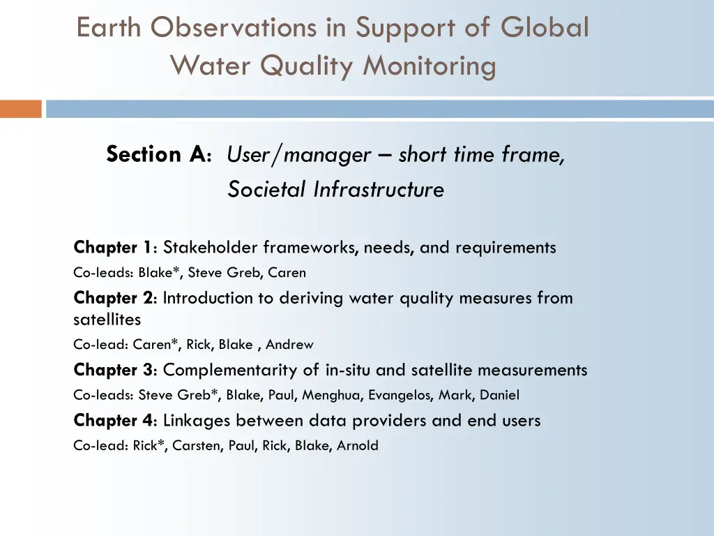 earth observations in support of global water 7