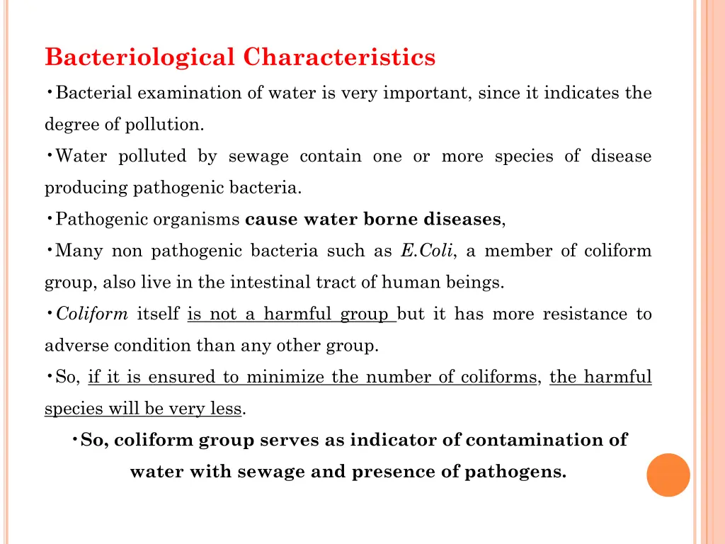 bacteriological characteristics