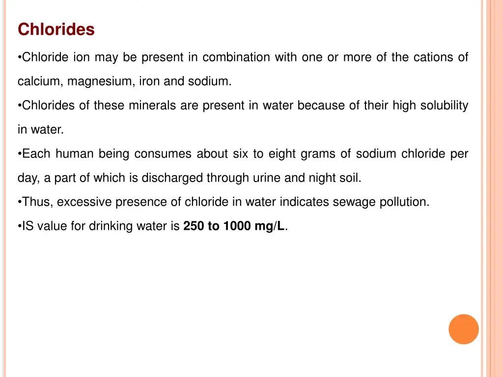 chlorides