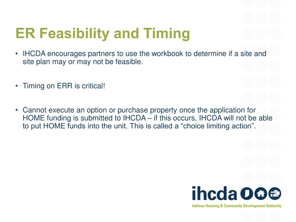 er feasibility and timing