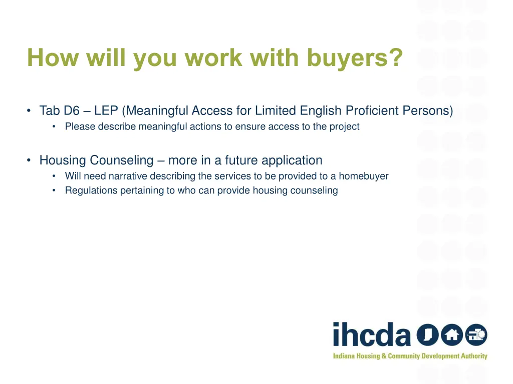 how will you work with buyers 1