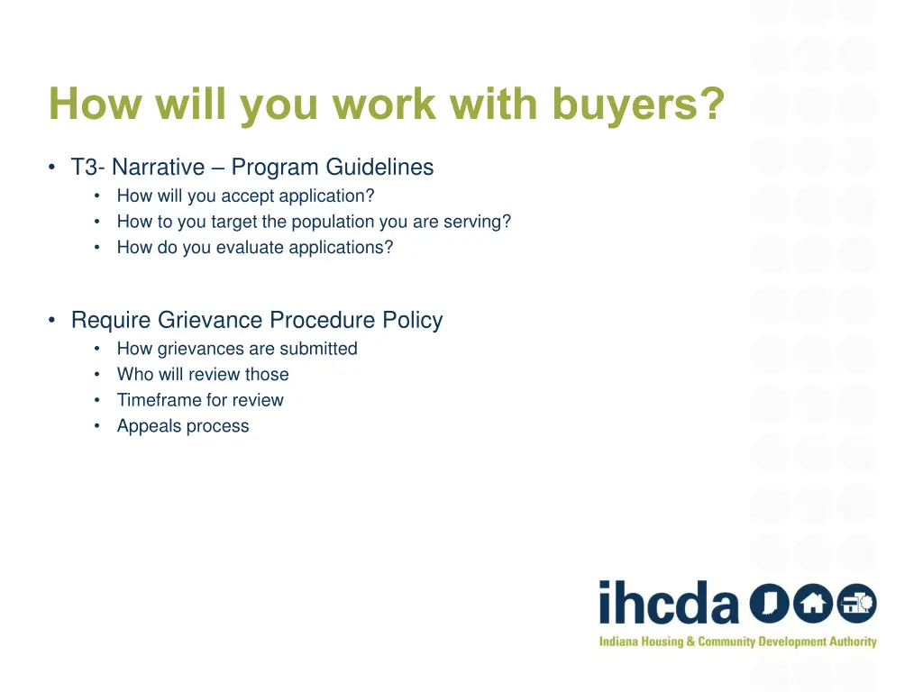 how will you work with buyers