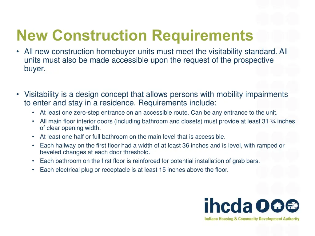 new construction requirements