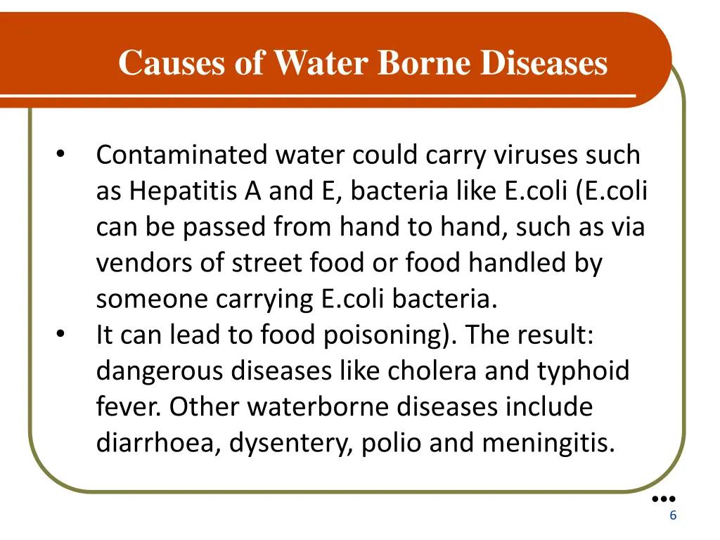 causes of water borne diseases