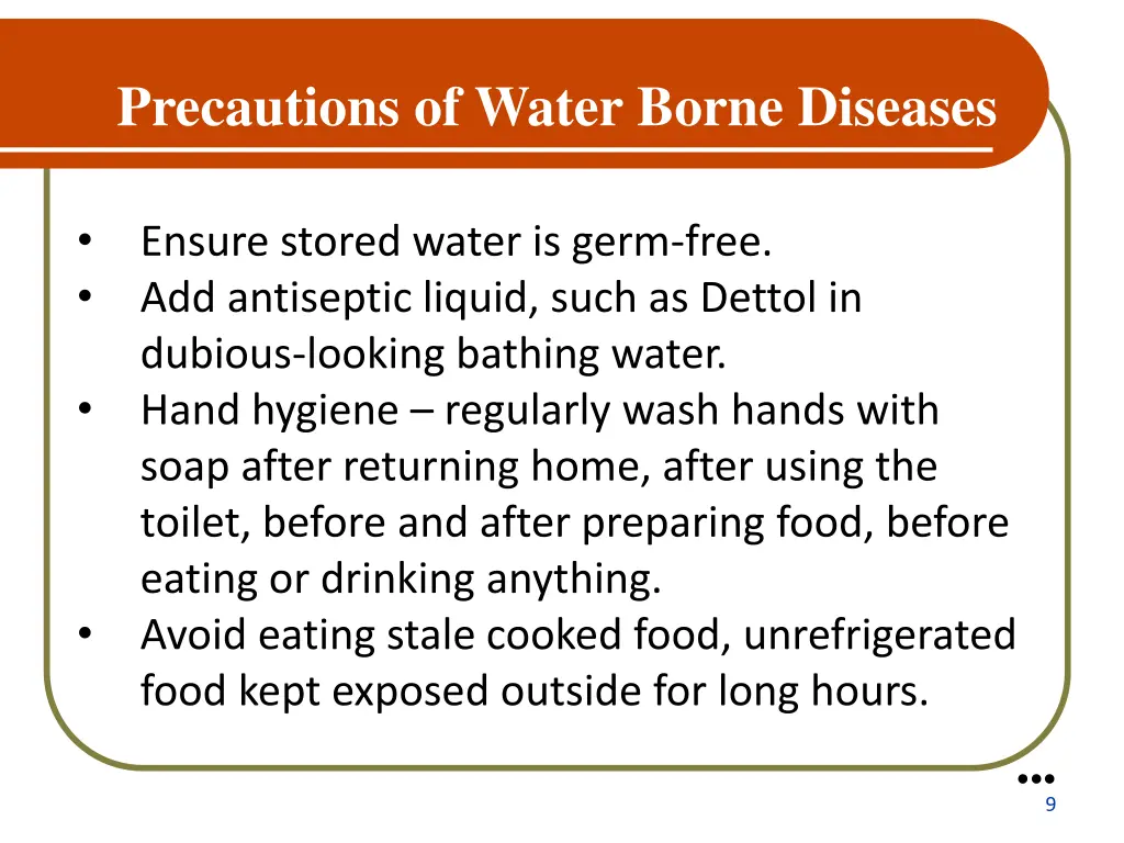 precautions of water borne diseases 1