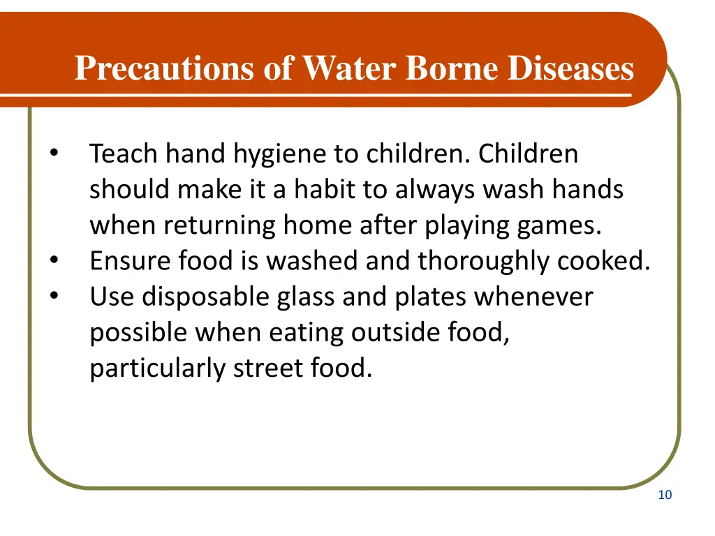 precautions of water borne diseases 2