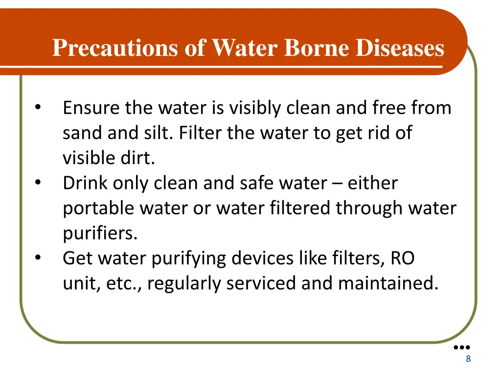 precautions of water borne diseases