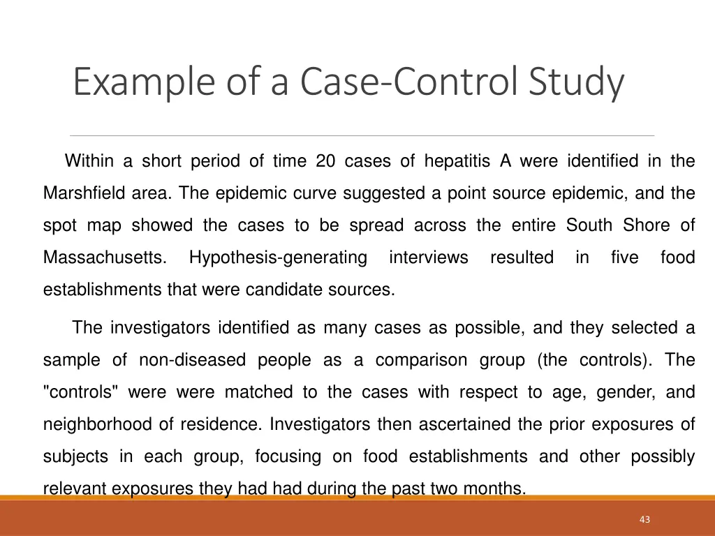 example of a case control study