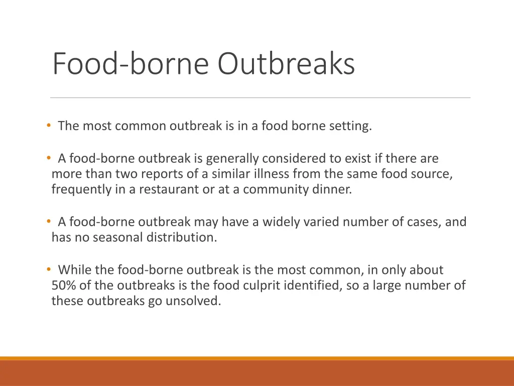 food borne outbreaks