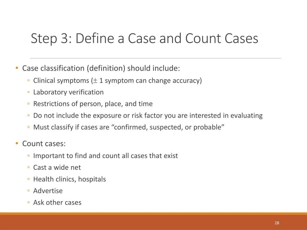 step 3 define a case and count cases