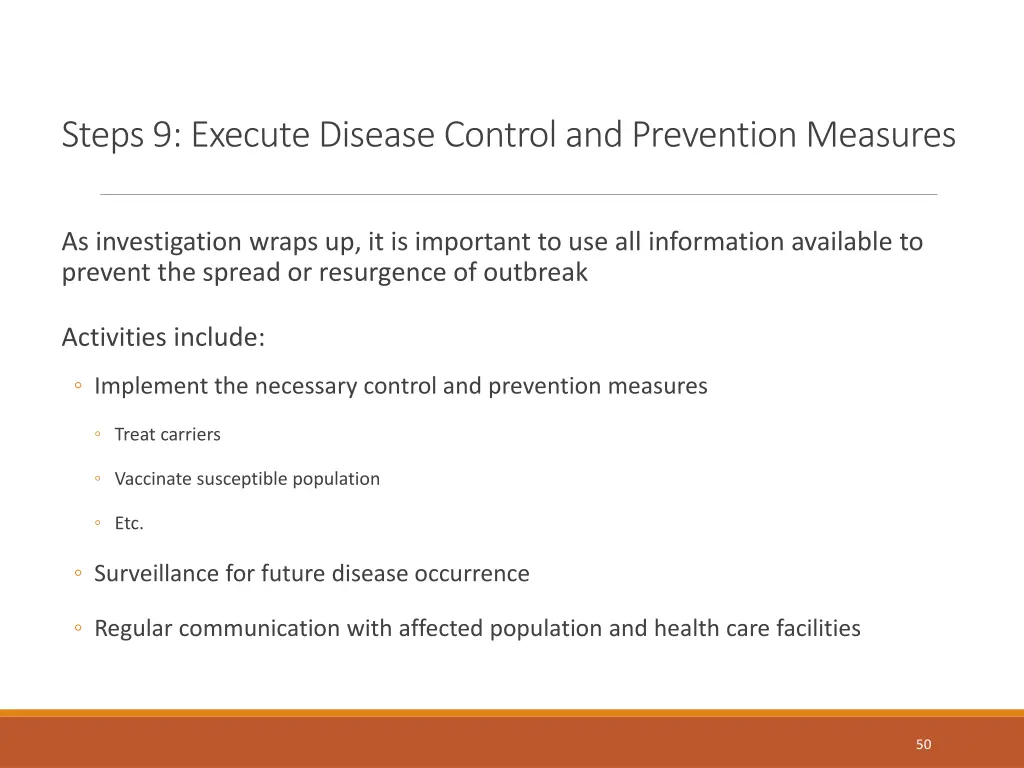 steps 9 execute disease control and prevention