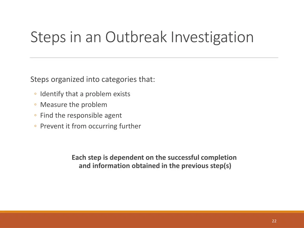 steps in an outbreak investigation 1