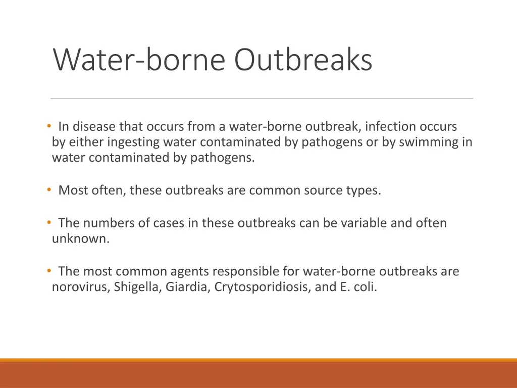 water borne outbreaks