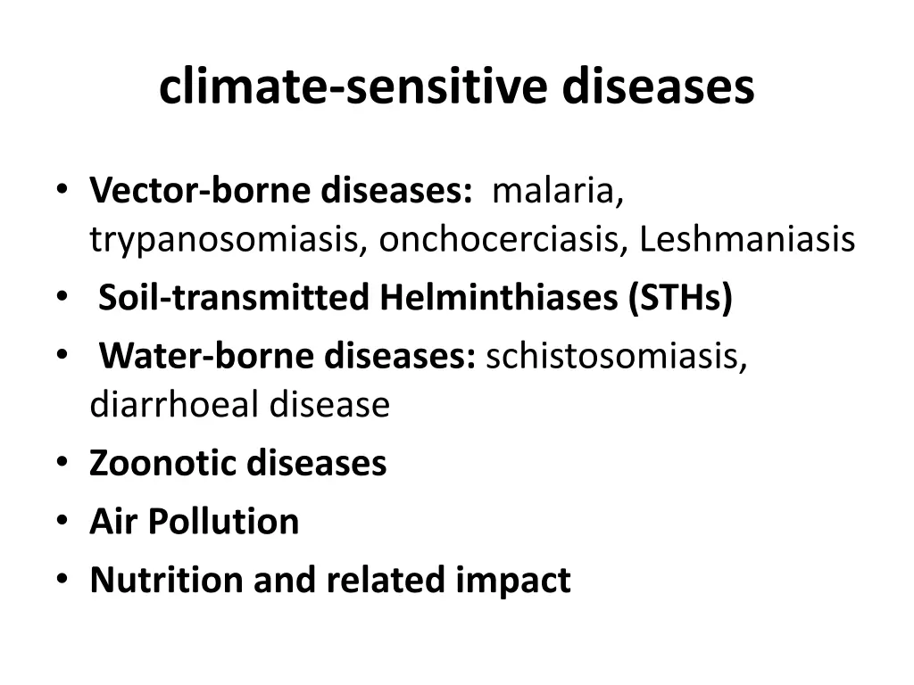 climate sensitive diseases