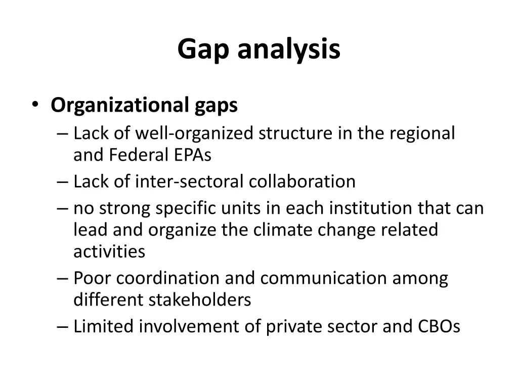 gap analysis