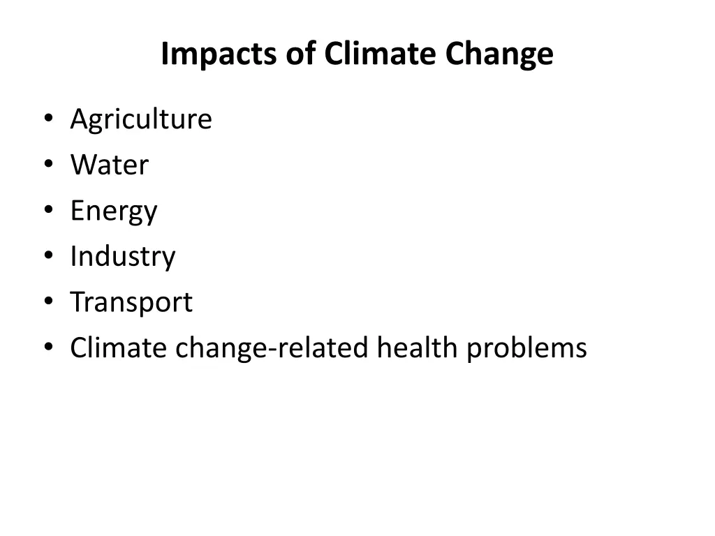 impacts of climate change