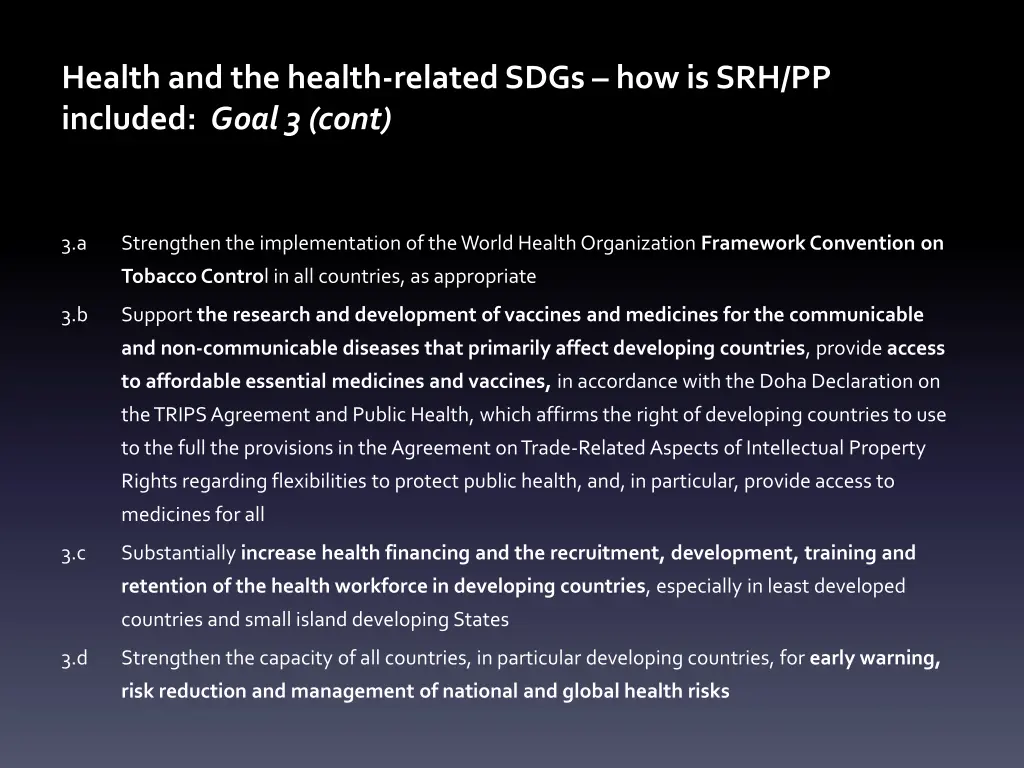 health and the health related sdgs 2