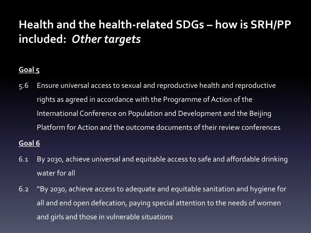 health and the health related sdgs 4