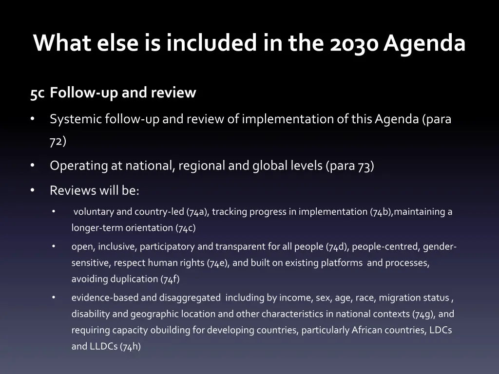 what else is included in the 2030 agenda 2