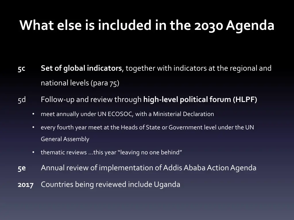 what else is included in the 2030 agenda 3