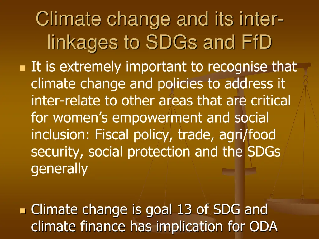 climate change and its inter linkages to sdgs