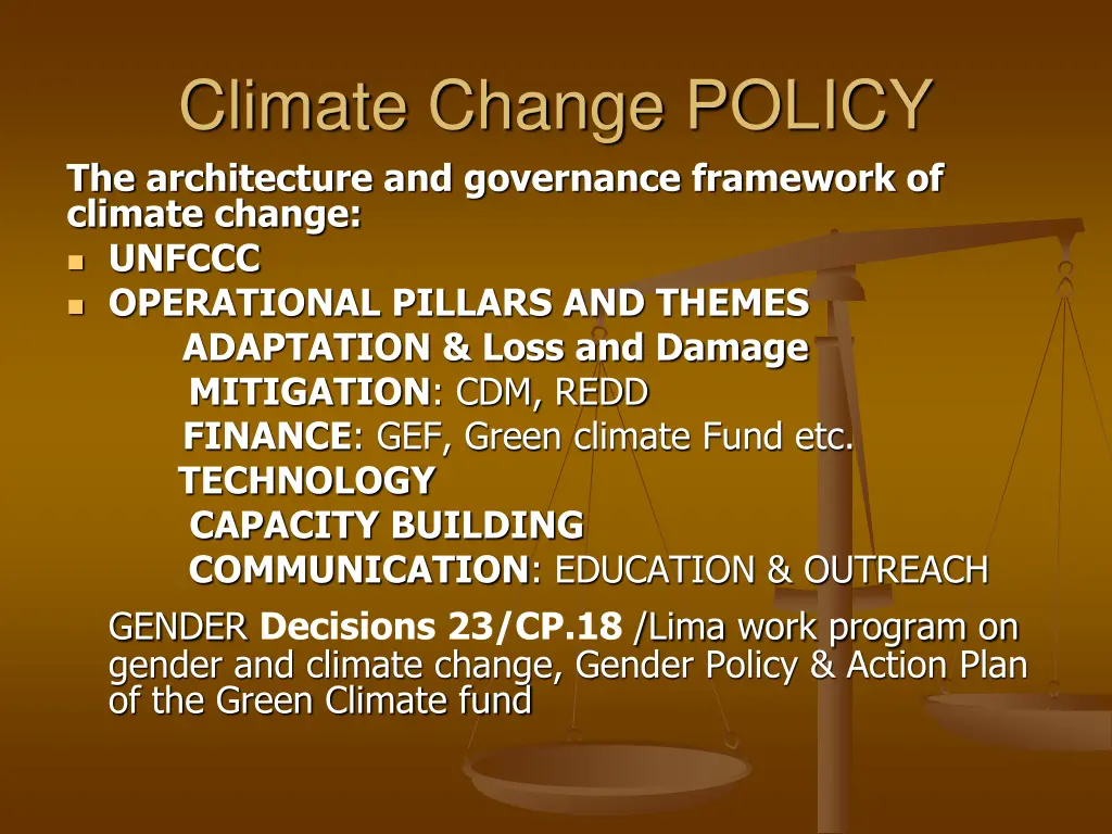 climate change policy the architecture