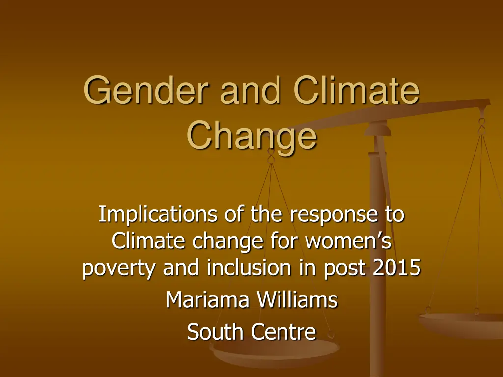 gender and climate change