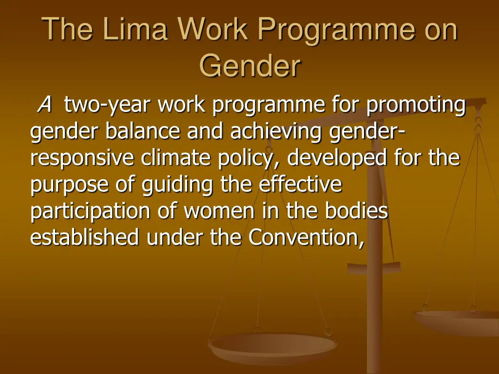 the lima work programme on gender a two year work