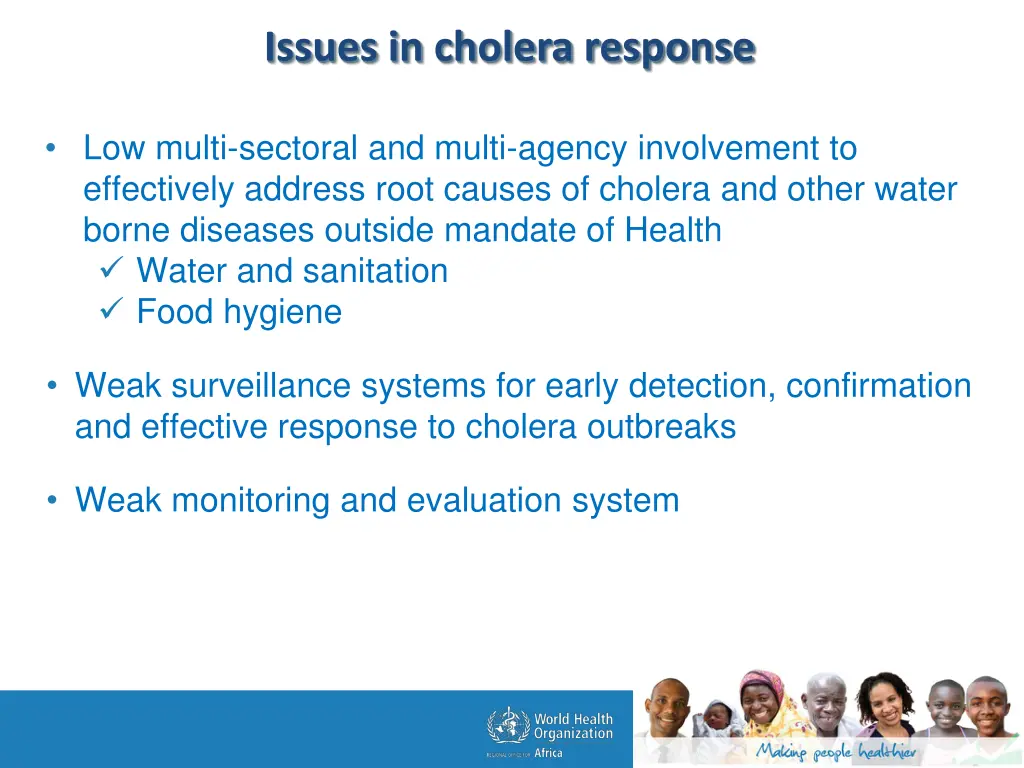 issues in cholera response