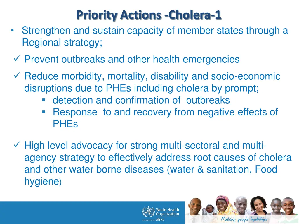 priority actions cholera 1 strengthen and sustain