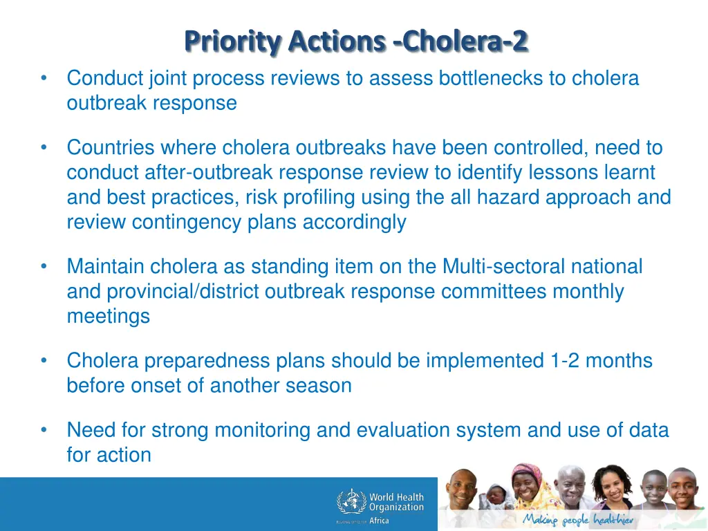 priority actions cholera 2 conduct joint process