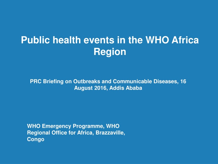 public health events in the who africa region