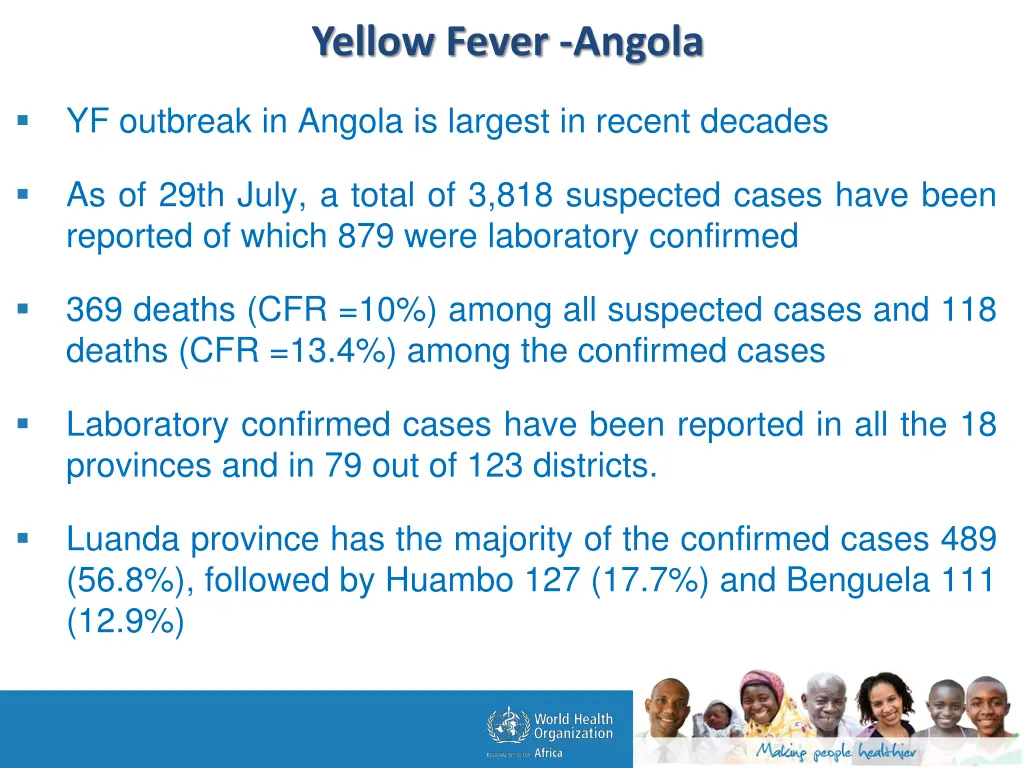 yellow fever angola