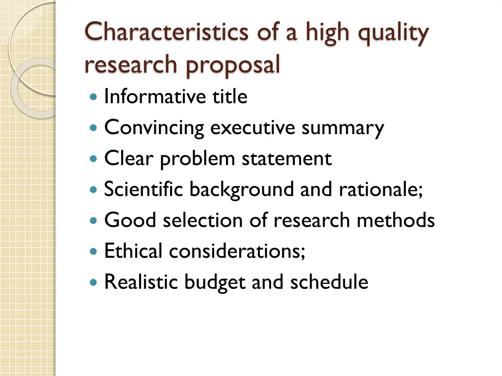 characteristics of a high quality research