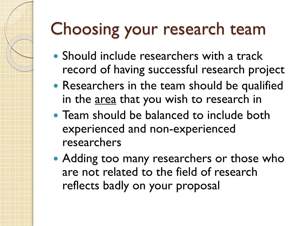 choosing your research team