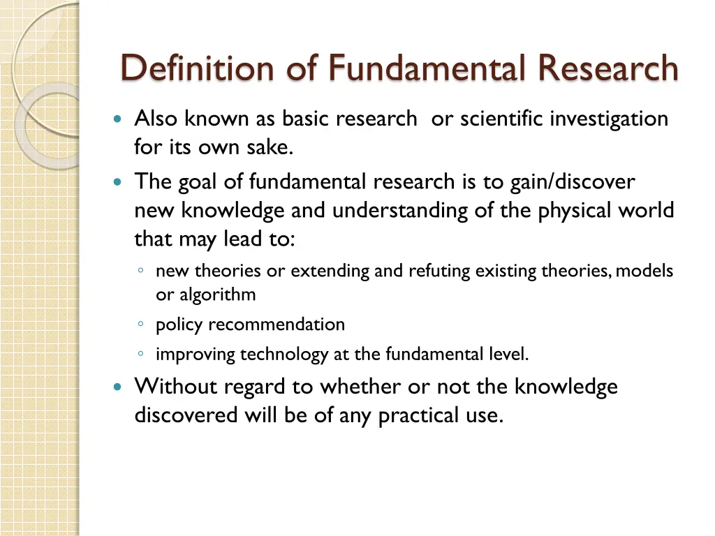 definition of fundamental research 1