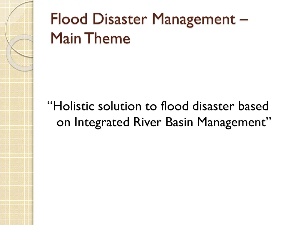 flood disaster management main theme