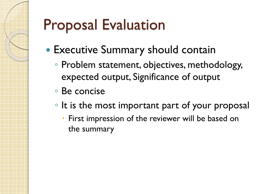 proposal evaluation 1