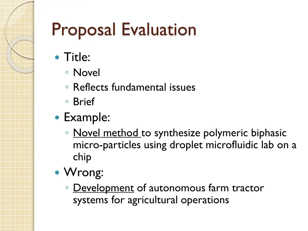 proposal evaluation